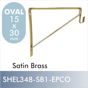 Satin Brass Shelf & Rod Bracket for oval rod, By EPCO