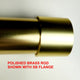 Satin Brass Invisible Flange for 1-5-16 Closet Rod