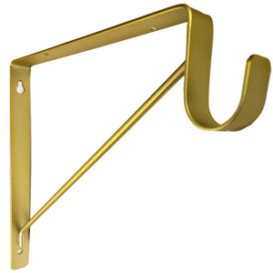 Box of 20 Satin Brass Shelf & Rod Bracket For Round Rod,  by EPCO 3 Inch Drop