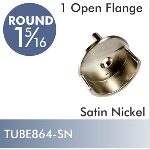 32mm Pinned Single Open Flange For 1 5/16 Satin Nickel Closet Rod