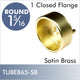 32mm Pinned Single Closed Flange For 1 5/16 Satin Brass Closet Rod