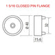 32mm Pinned Single Closed Socket Flange For 1 5/16 Dull Chrome Closet Rod