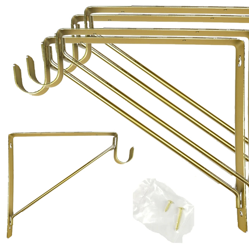 Box of 20 Satin Brass Shelf & Rod Bracket For Round Rod, by EPCO 3 Inc ...